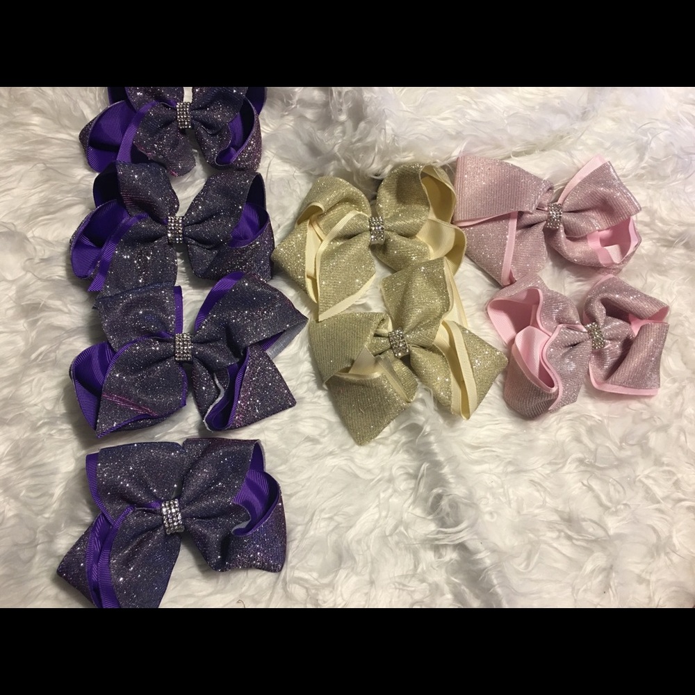 Shimmery hair bows